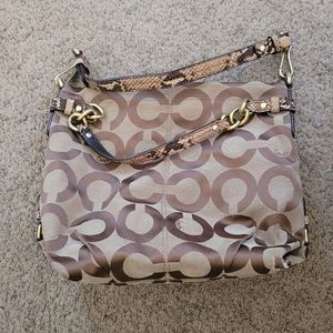 Coach Op Art Sateen Hobo Bag